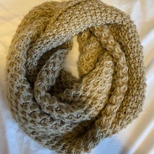 Cozy tan infinity scarf